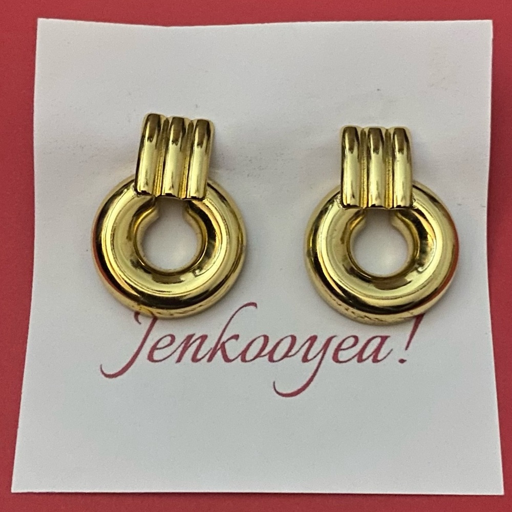 Gold Hoop Clip-On Earrings